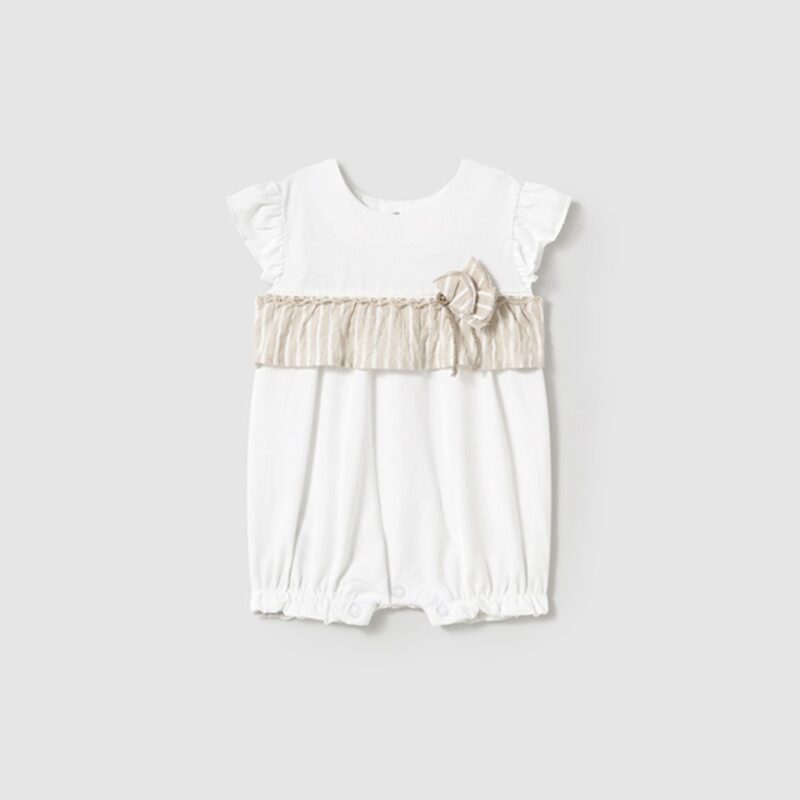 Newborn Girl Stripe Detail Romper