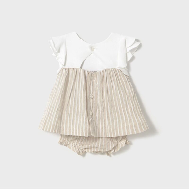 Newborn girl combined Gray dress with nappy cover - Image 2