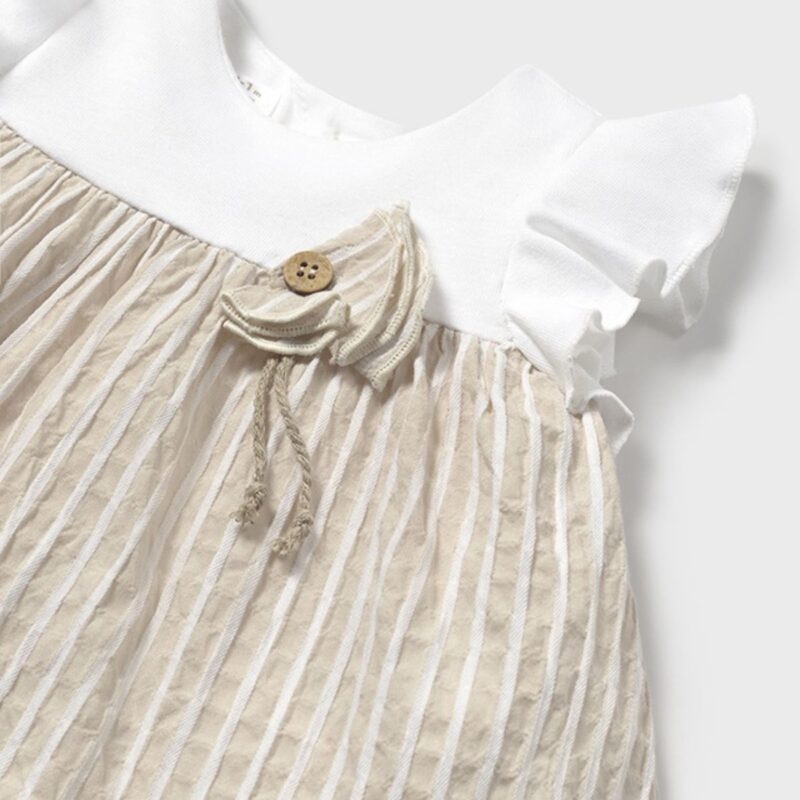 Newborn girl combined Gray dress with nappy cover - Image 3