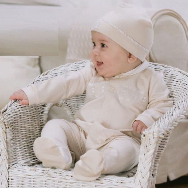 Jesse Stone Unisex Front Opening Babygrow and Hat - Image 3