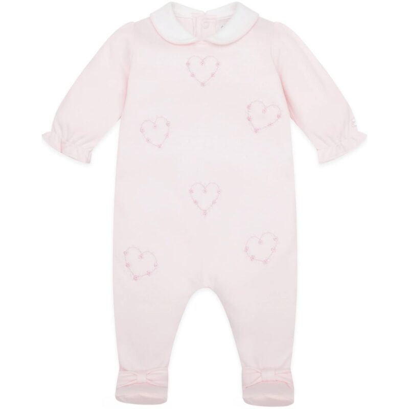 Jenna Baby Girls Heart Embroidery Babygrow