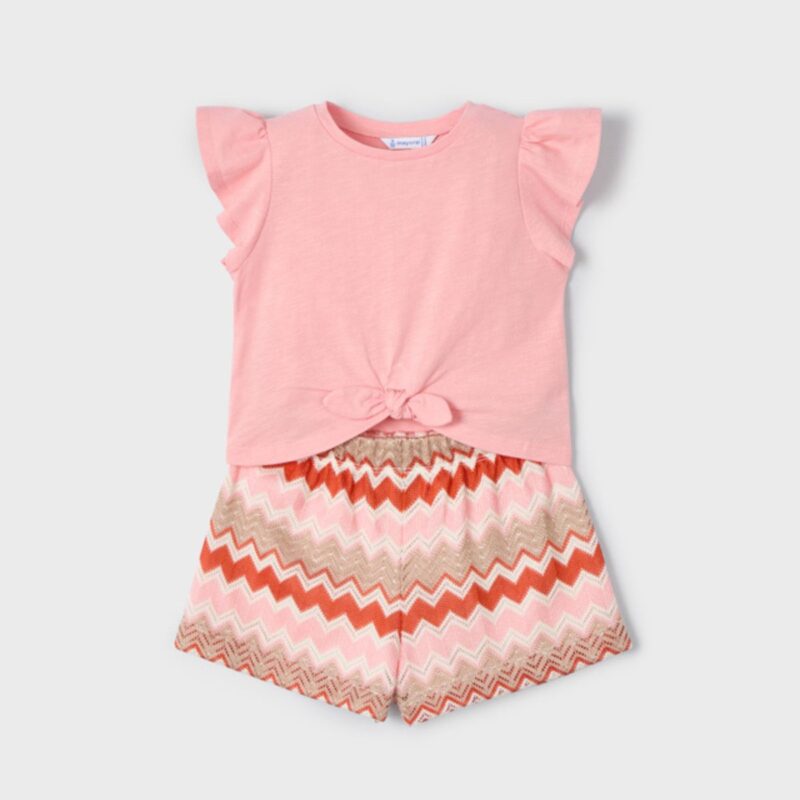 Girl zigzag shorts with top set