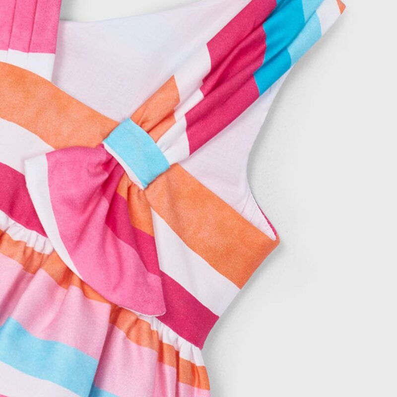 Girl asymmetric striped dress - Image 3
