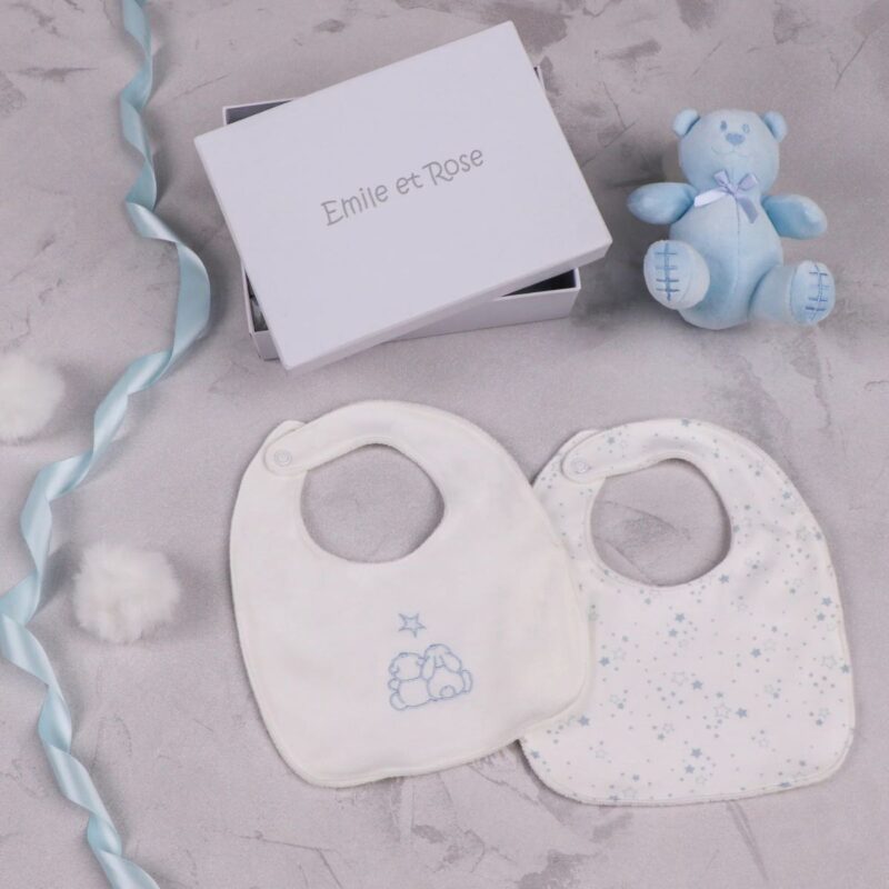 Trenton Blue Star Print Bib Gift Set