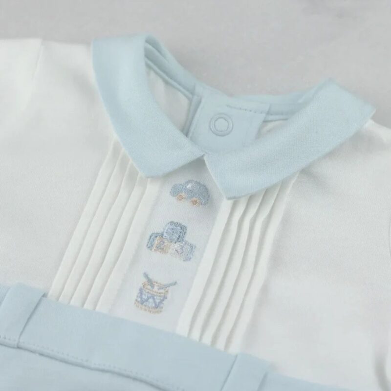 Jarvis Blue Boys Toy Embroidery Romper - Image 2