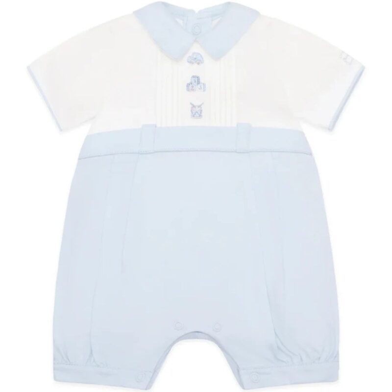 Jarvis Blue Boys Toy Embroidery Romper