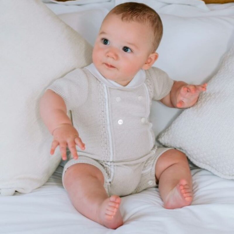 Java Stone Unisex Baby Knit Romper - Image 2