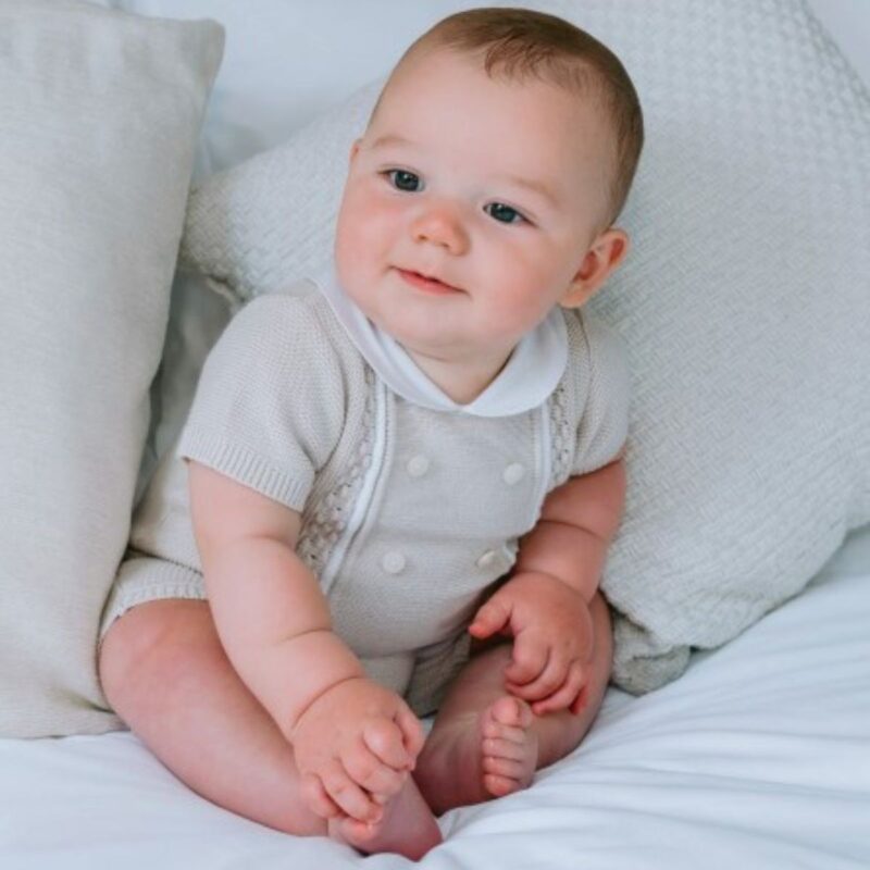 Java Stone Unisex Baby Knit Romper - Image 3