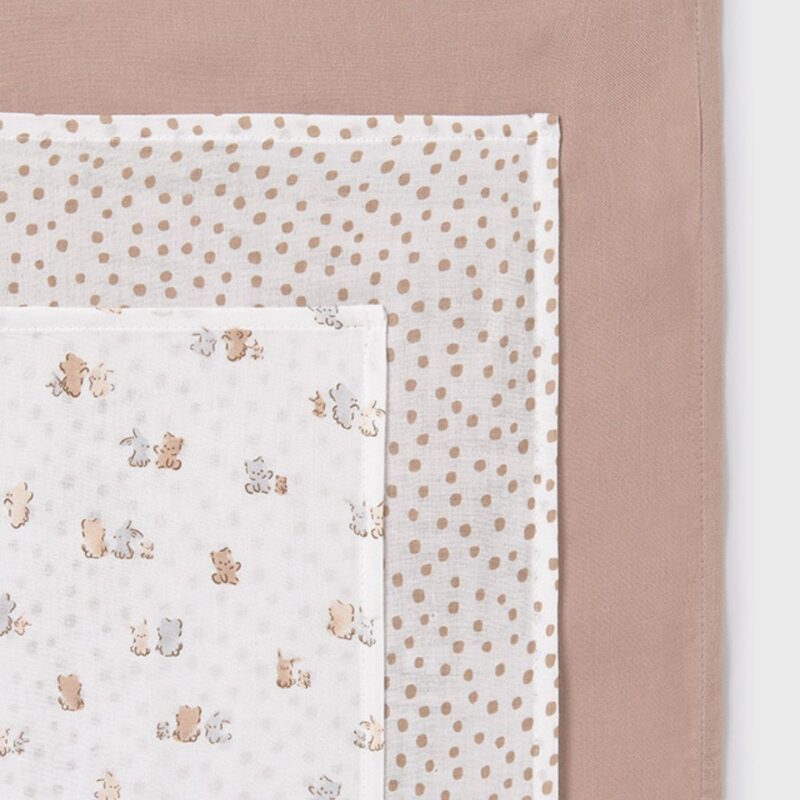 Baby Set Of 3 Natural Muslin Cloths - Image 2