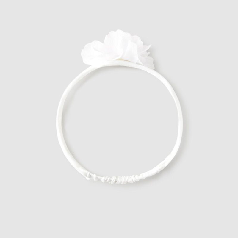 Newborn Girl White Flower Headband - Image 2
