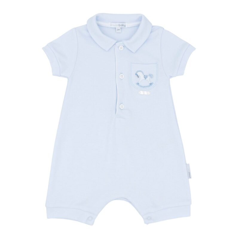 Boys Blue Shortie With Rocking Horse on Pocket