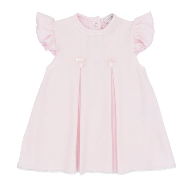 Blues Baby Girls Pink Dress and Bloomer