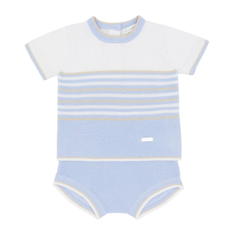 Blues Baby Boys Blue Knitted Jam Pant Set