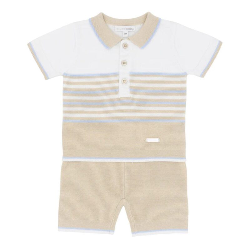 Blues Baby Boys Beige Knitted two piece set