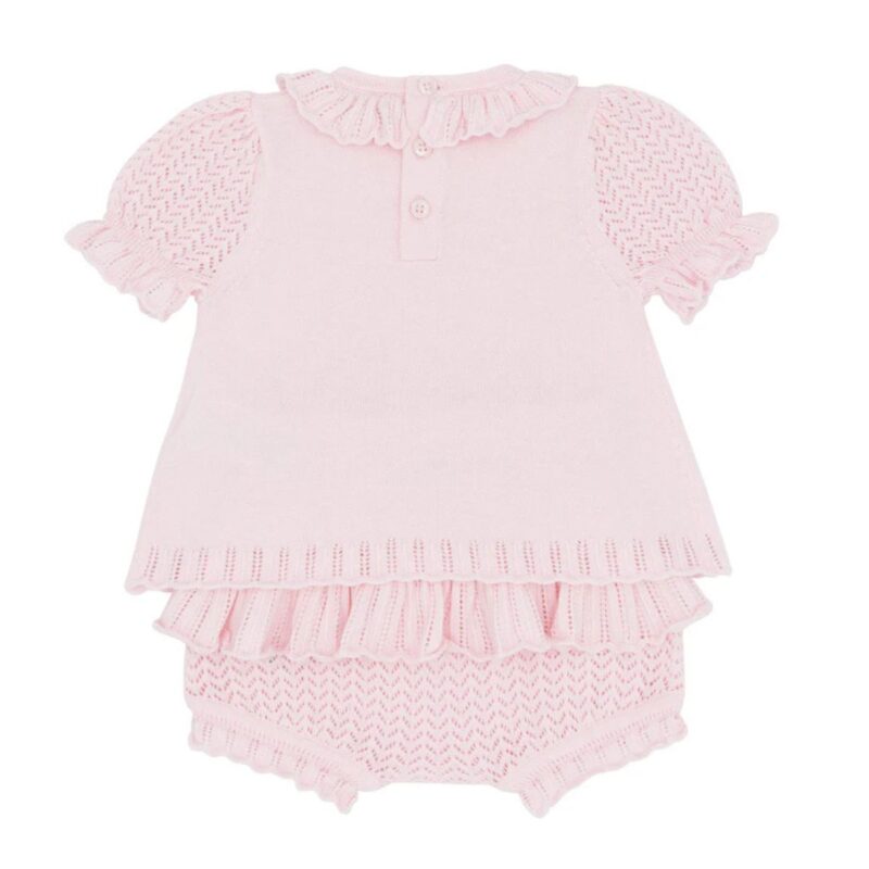 Blues Baby Girls Pink Knitted Jam Pant Set - Image 2