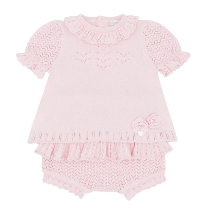 Blues Baby Girls Pink Knitted Jam Pant Set