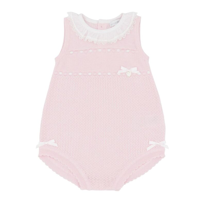 Blues Baby Girls Pink Knitted Sun Romper