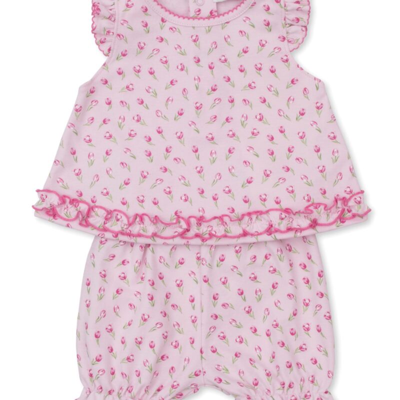 Tulp Blossoms Pink Sunsuit Set