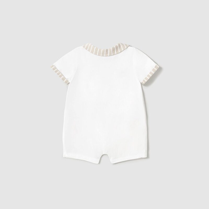 Baby Boys Ivory & Beige Cotton Shortie (2 Pack) - Image 3