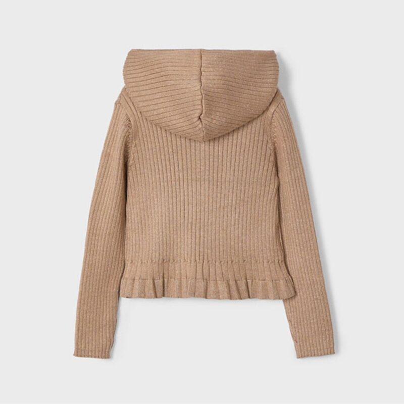 Girl Tricot Zip Hooded Cardigan - Image 3