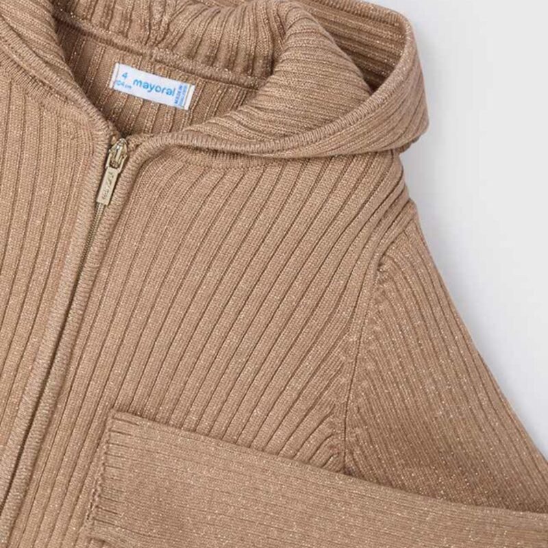 Girl Tricot Zip Hooded Cardigan - Image 2
