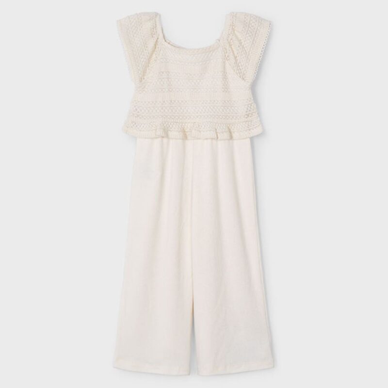 Girl Combined Crochet Jumpsuit
