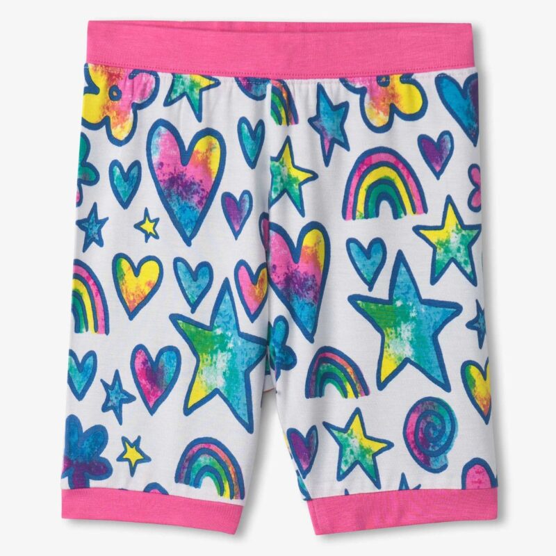 Girls Watercolour Doodles Bamboo Short Pyjama Set - Image 2