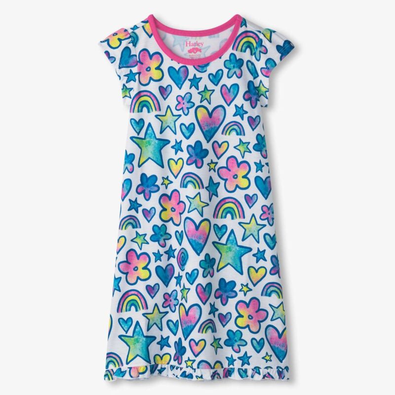 Girls Watercolour Doodles Nightdress