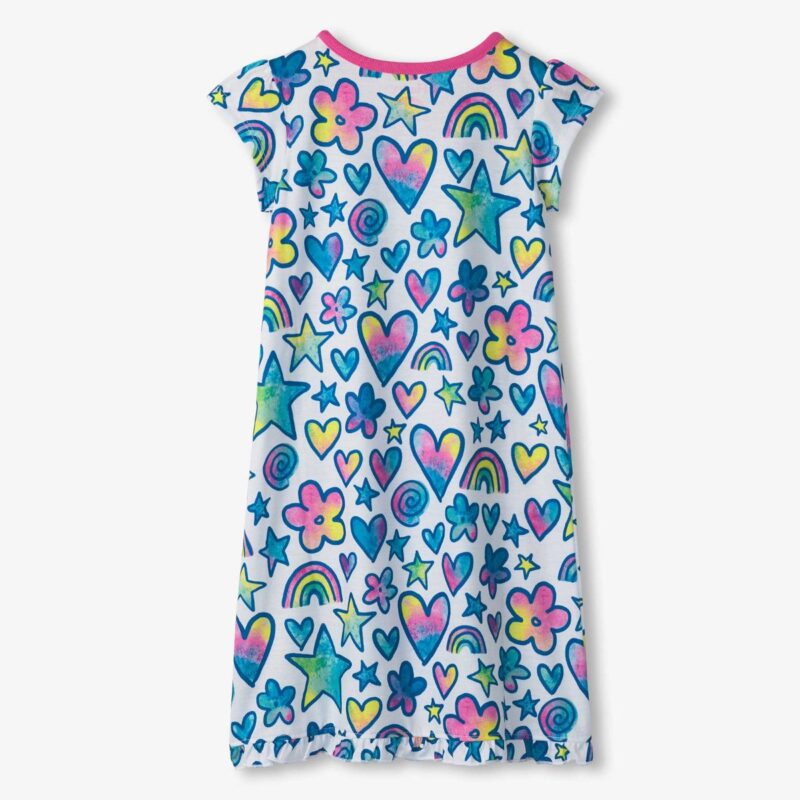 Girls Watercolour Doodles Nightdress - Image 2
