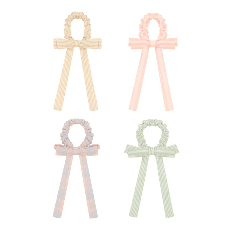 Summer Stripes Bow Scrunchies
