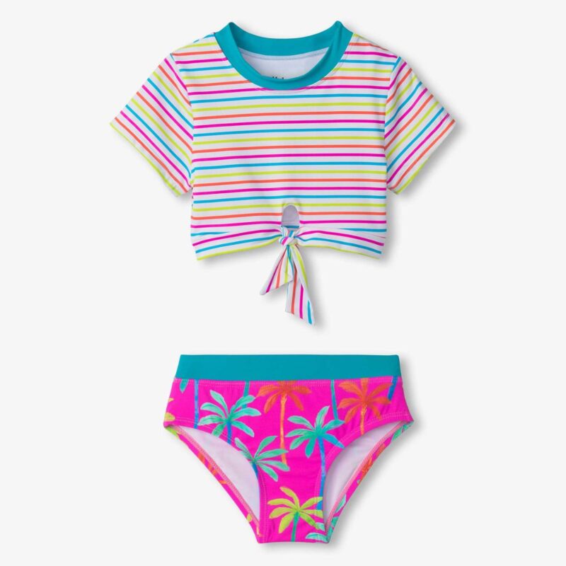 Hatley Girls Printed Palms Swimwear Set - Image 6