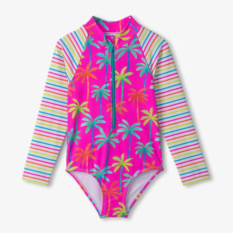 Hatley Girls Printed Palms Swimwear Set - Image 4