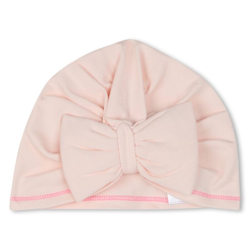 Girls Pink Cotton Babygrow & Hat Set - Image 3