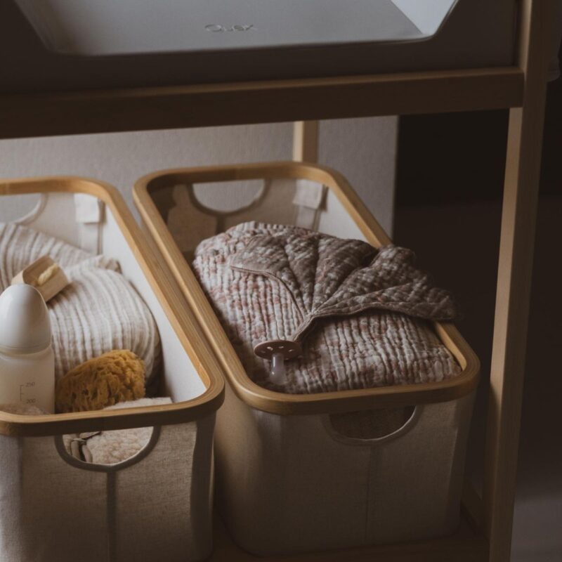 Storage Basket Changing Table - 60 x 24 cm - Beige-Natural - Image 2