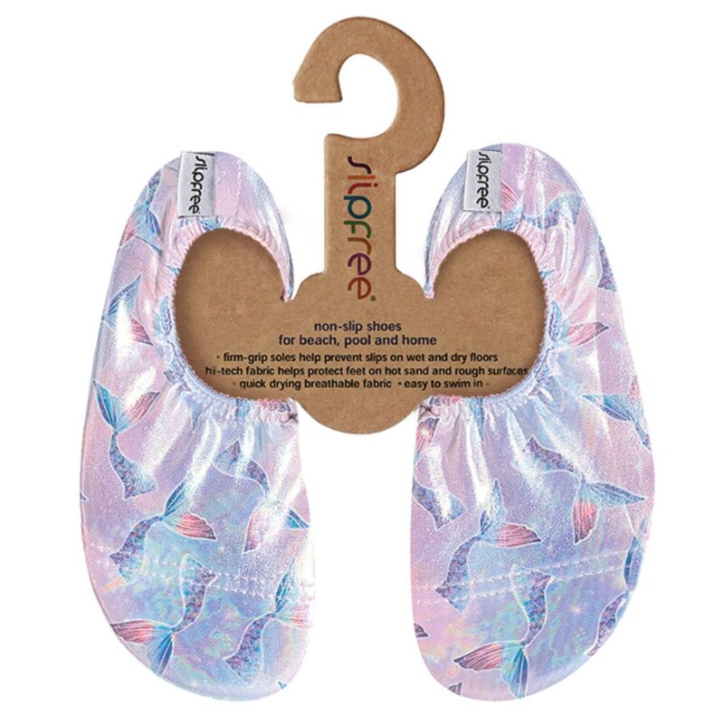 Mermaid Tail Pearl Foil Print Kids Slipfree Shoes