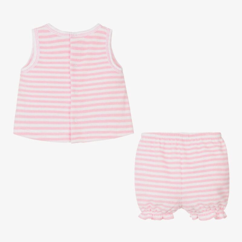 Cabana Terry Stripes Pink Sunsuit Set - Image 3