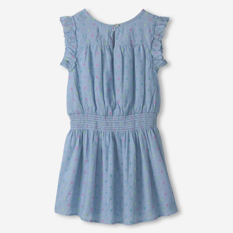 Girls Chambray Woven Play Dress - Image 2