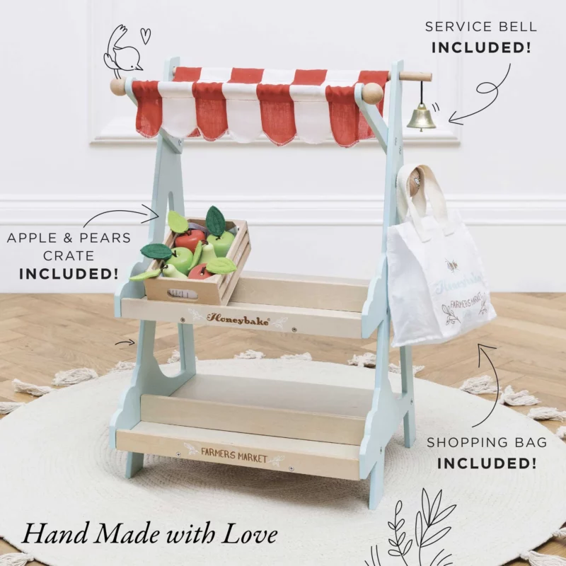 Wooden Market Stall & Fruit Play Food Crate - Image 2