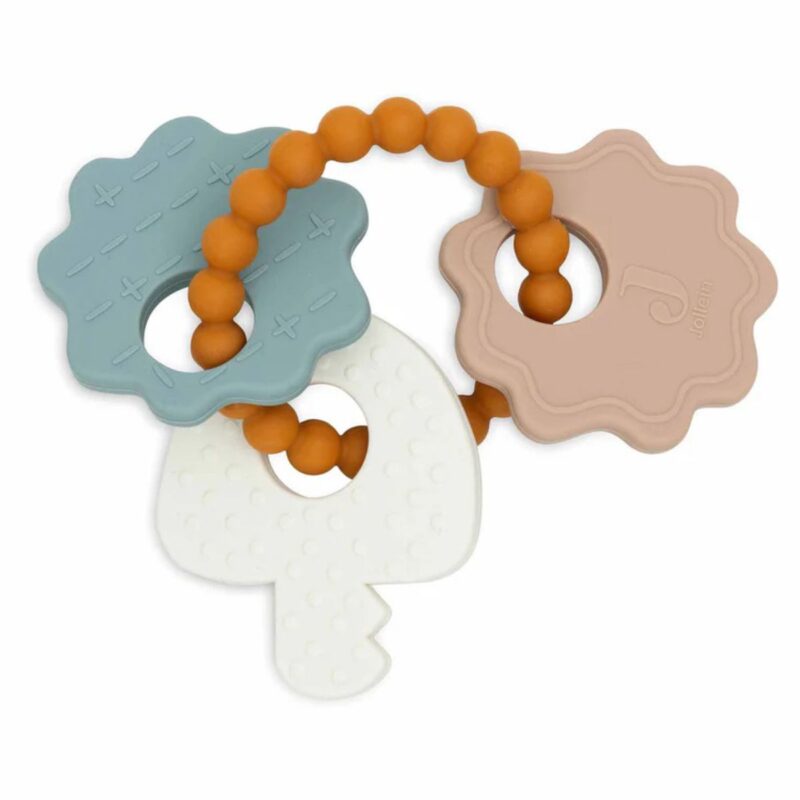 Silicone Teething Ring Keychain - Lovely Birds