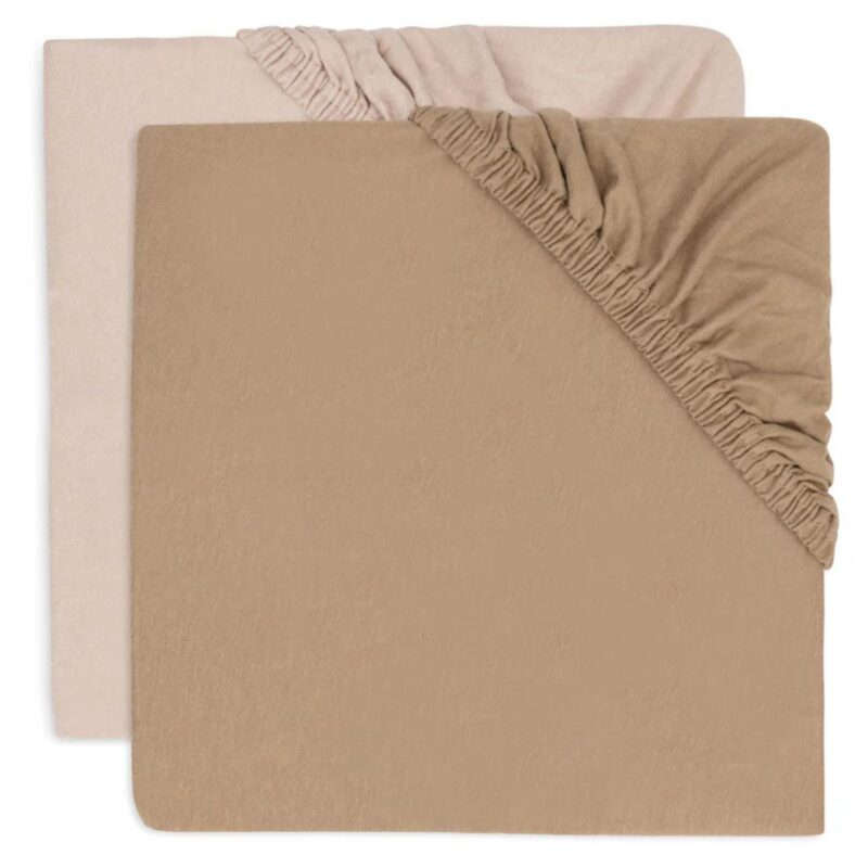 Fitted Sheet Jersey 70/75x140/150cm - Wild Rose/Biscuit - 2 Pack
