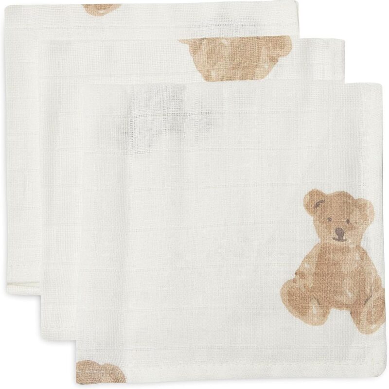 Burp Cloths Muslin Set of 3 Teddy Bear