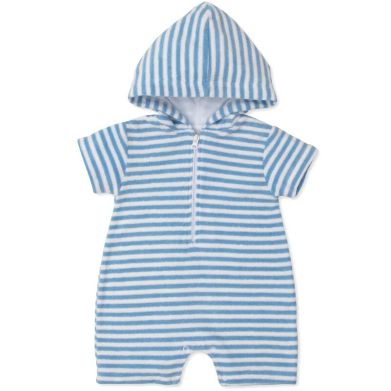 Cabana Terry Stripes Light Blue Romper