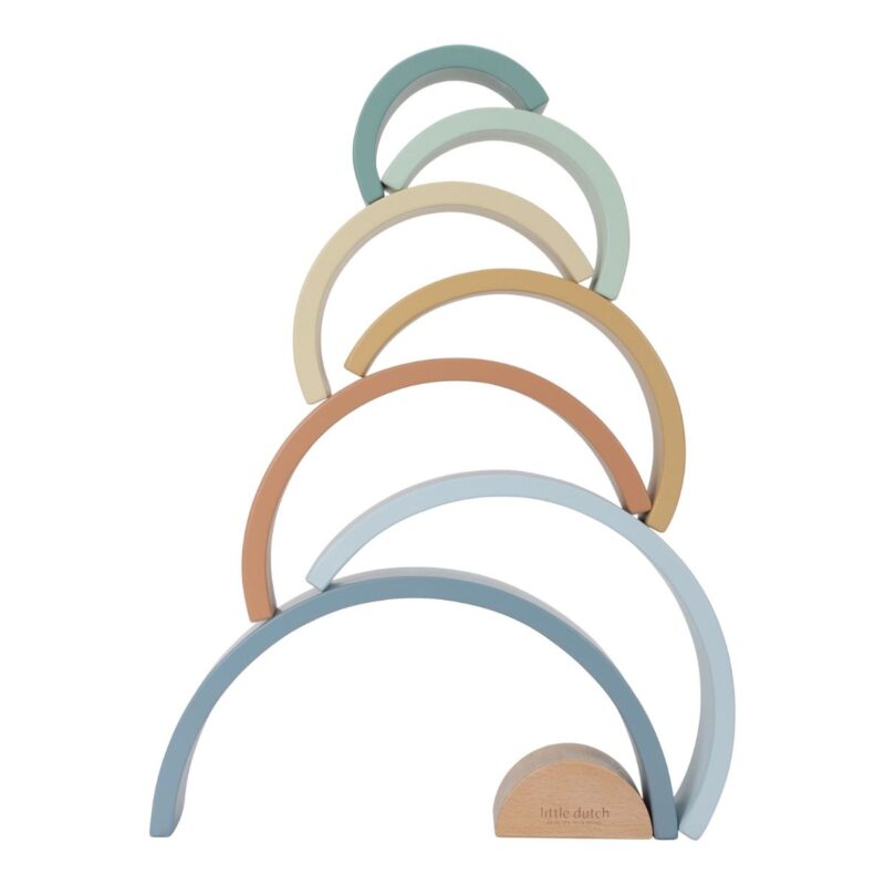 Wooden Stacking Rainbow - Blue - Forest Friends - Image 3