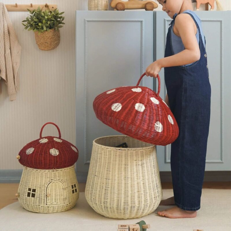 Mushroom Storage Basket Red - Image 3