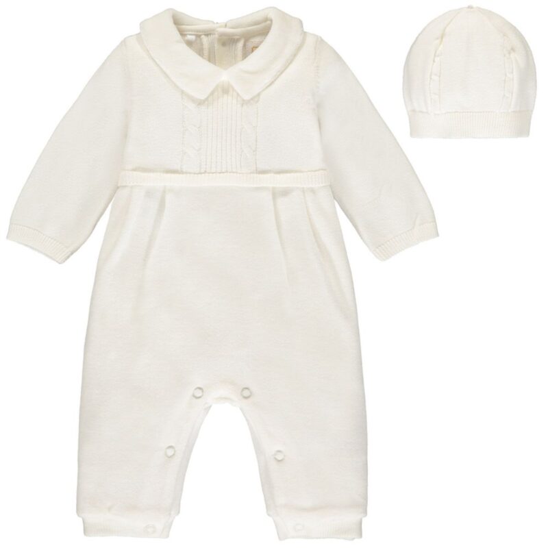 Langston Ivory Traditional Baby Boys All in One with Hat