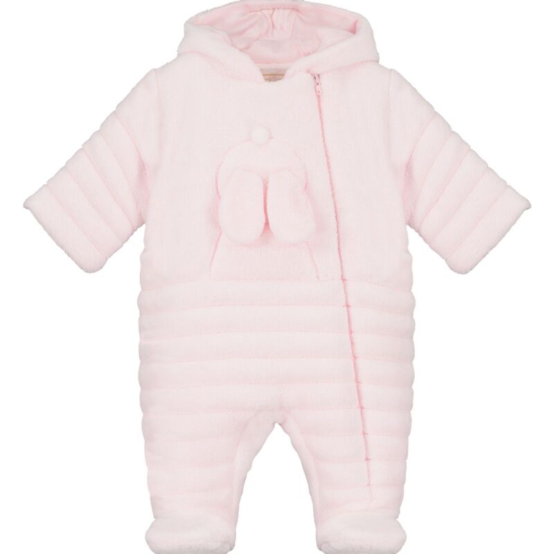 Alison Pink Fleece Baby Pramsuit