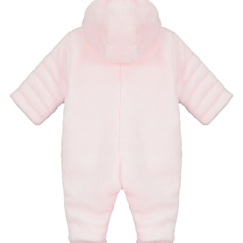 Alison Pink Fleece Baby Pramsuit - Image 2