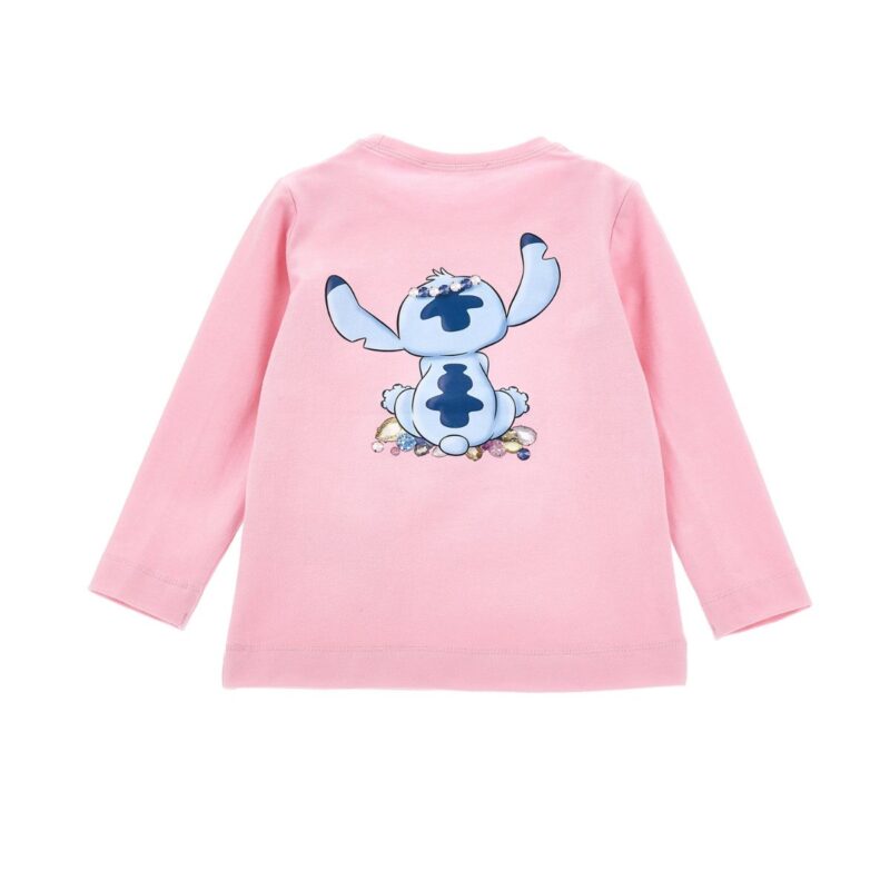 Pale Pink Cotton Disney Stitch Print Top - Image 2