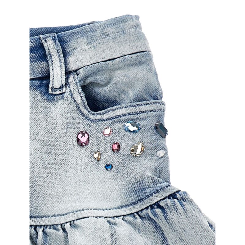 Mini skirt with rhinestone stitch print - Image 3