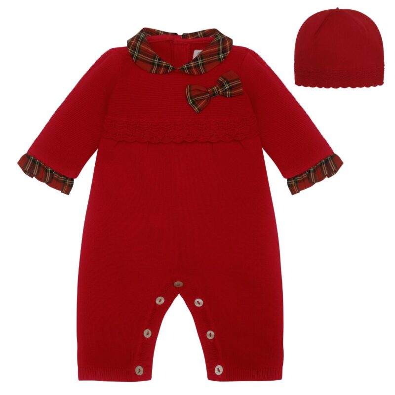 Baby Red Babygrow And Hat